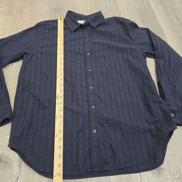 Everlane Women’s Navy Blue Striped Button Down Shirt Work Office Long Sleeve 10 - Picture 4 of 7